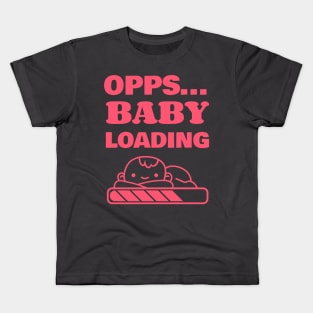 Opps... Baby Loading Pregnancy Announcement Kids T-Shirt